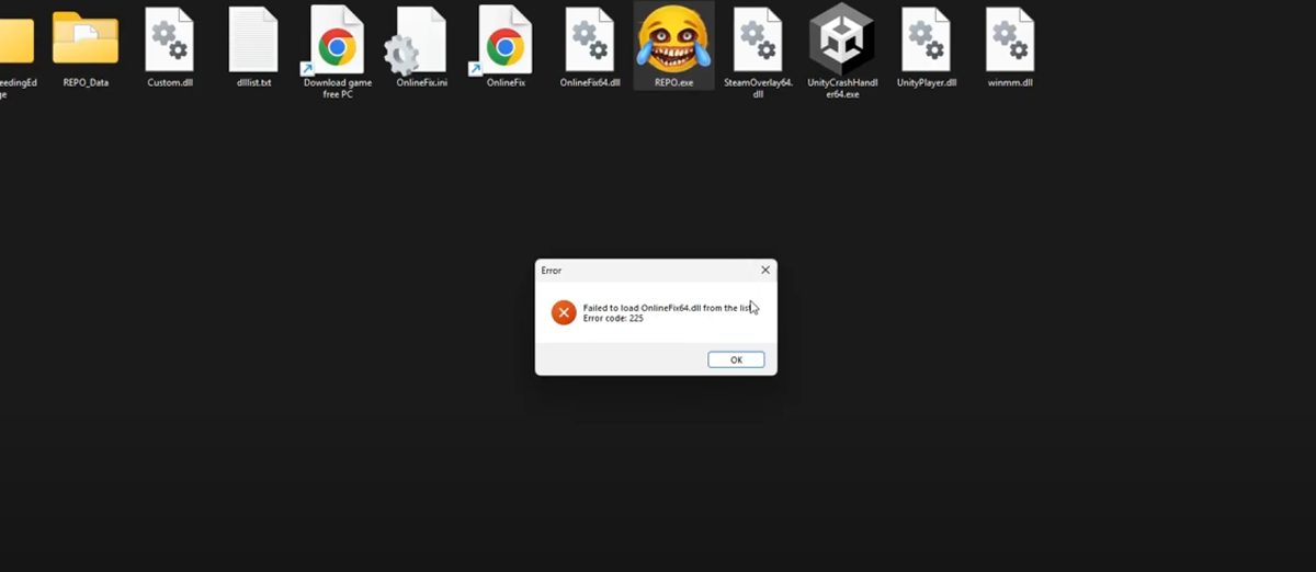 R.E.P.O. Failed to load Onlinefix64.dll from the list